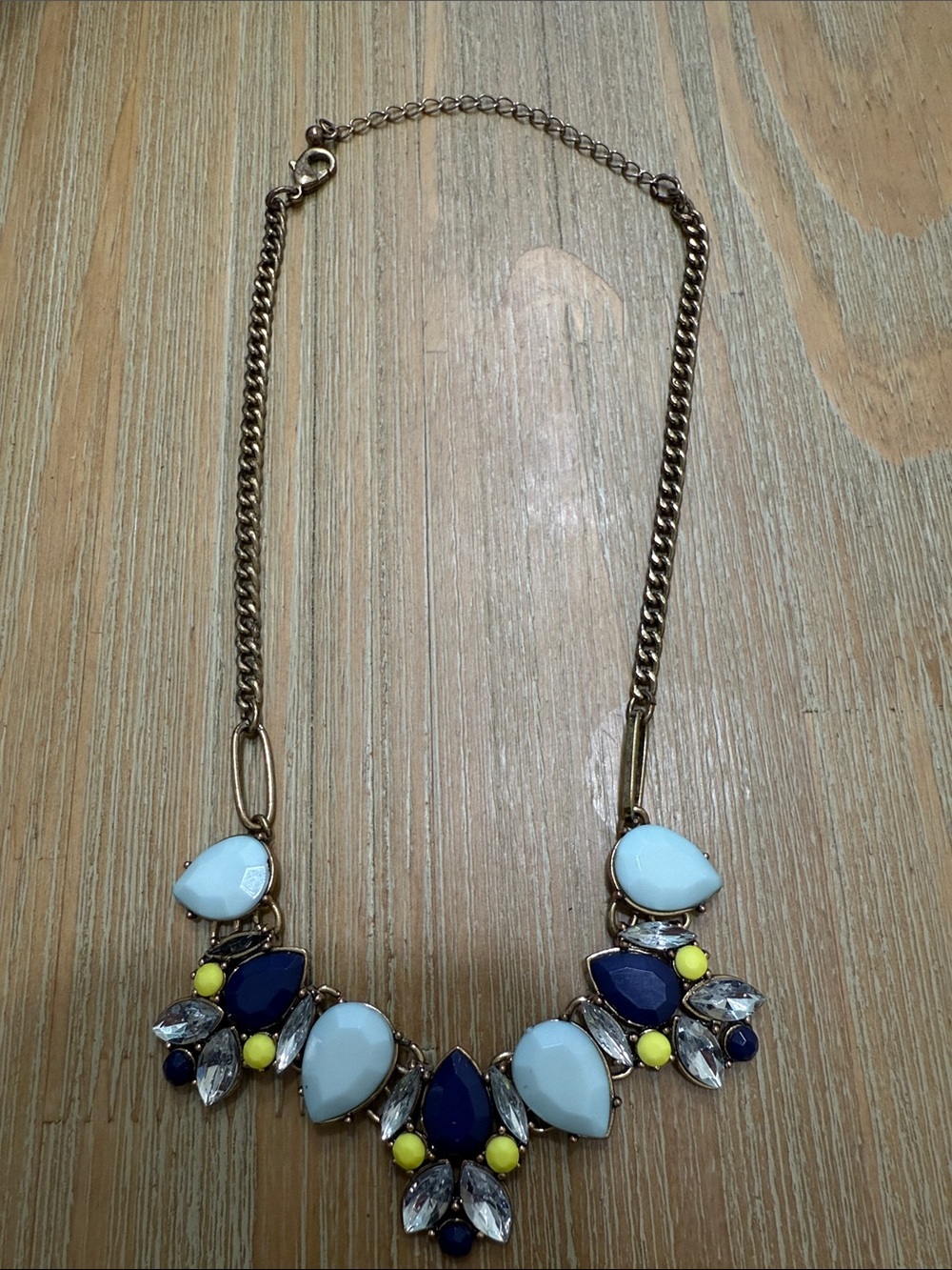 Statement Navy & Light Blue Gemstone Necklace - Brand Unknown